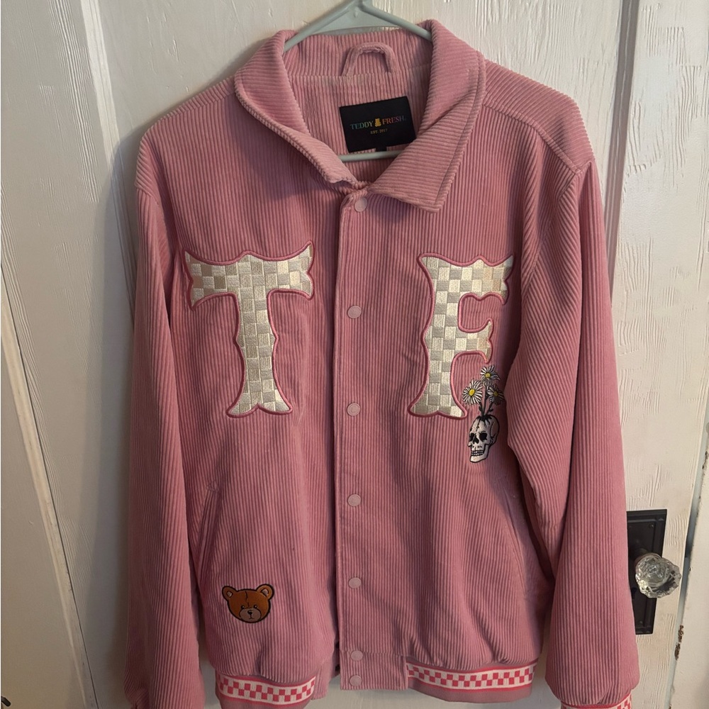 Teddy Fresh Pink Corduroy Jacket with Logo